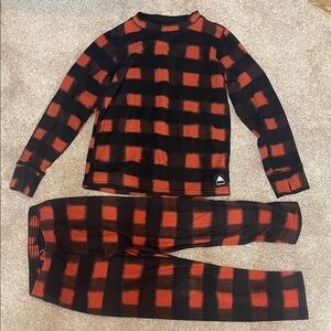 Burton Kids Fleece Base Layer Set - Black and Red